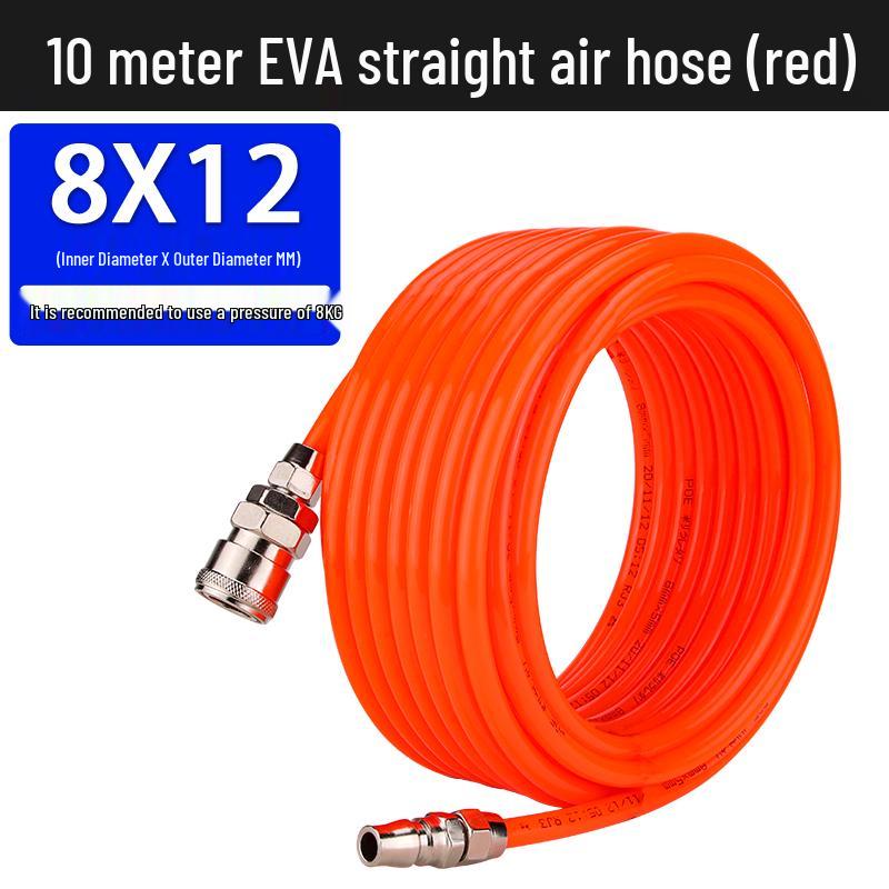5x8mm High-Pressure Pneumatic Air Hose with Quick Connector for Air Compressors and Nail Guns