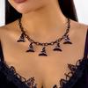 Trendige Goth Halloween Halskette für Damen Cartoon Lustiger Kürbis Geist Fledermaus Hexe Anhänger Halskette Mädchen Cosplay Party Schmuck Geschenk