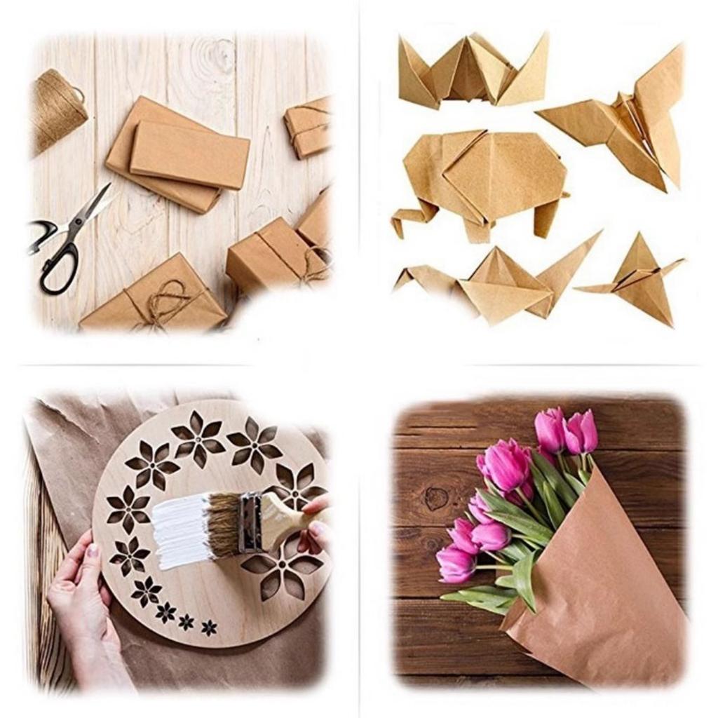 1Roll 10M Brown Kraft Paper Roll Gift Wrapping Paper Eco-friendly Present Packaging Materials Paper Bouquet Gift Box Craft Paper