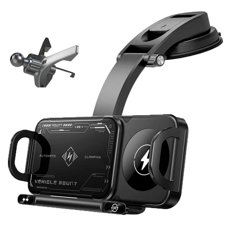 Car Wireless Charger Mount Holder for Samsung Galaxy Z Fold 7 6 5 4 3 2 Fast Charging Phone Holder for iPhone 17 16 15 14 13 12