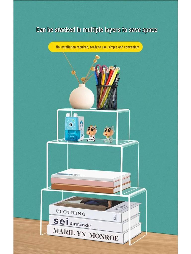 Acrylic Trapezoidal Display Stand for Small Ornaments and Figurines