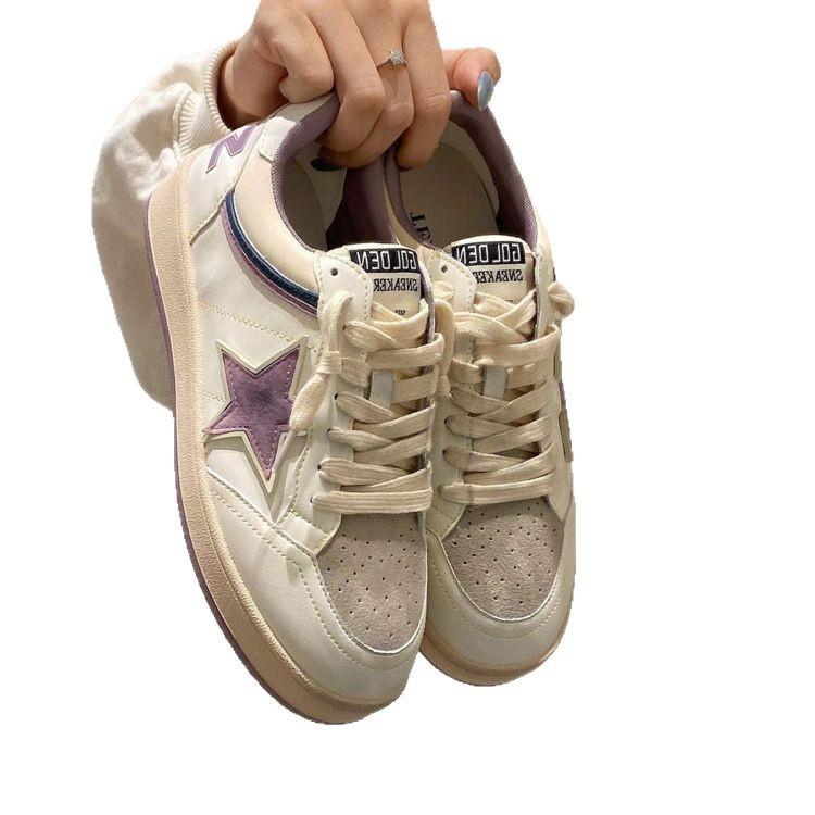 Skórzane sportowe casualowe dopasowanie kolorów gwiazd wewnętrzne zwiększenie wysokości małe białe buty platforma amerykański trening moralny stare małe brudne buty buty na deskorolkę