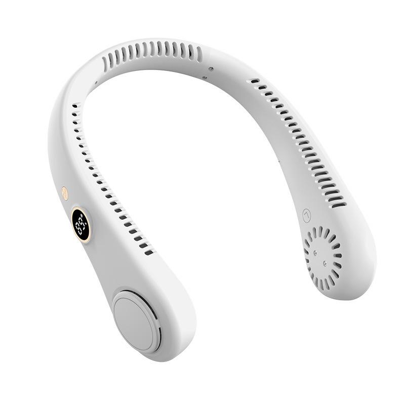 Silent Digital Neck Fan: Leafless, USB Rechargeable, Multi-Speed, Compact Design for Outdoor Sports