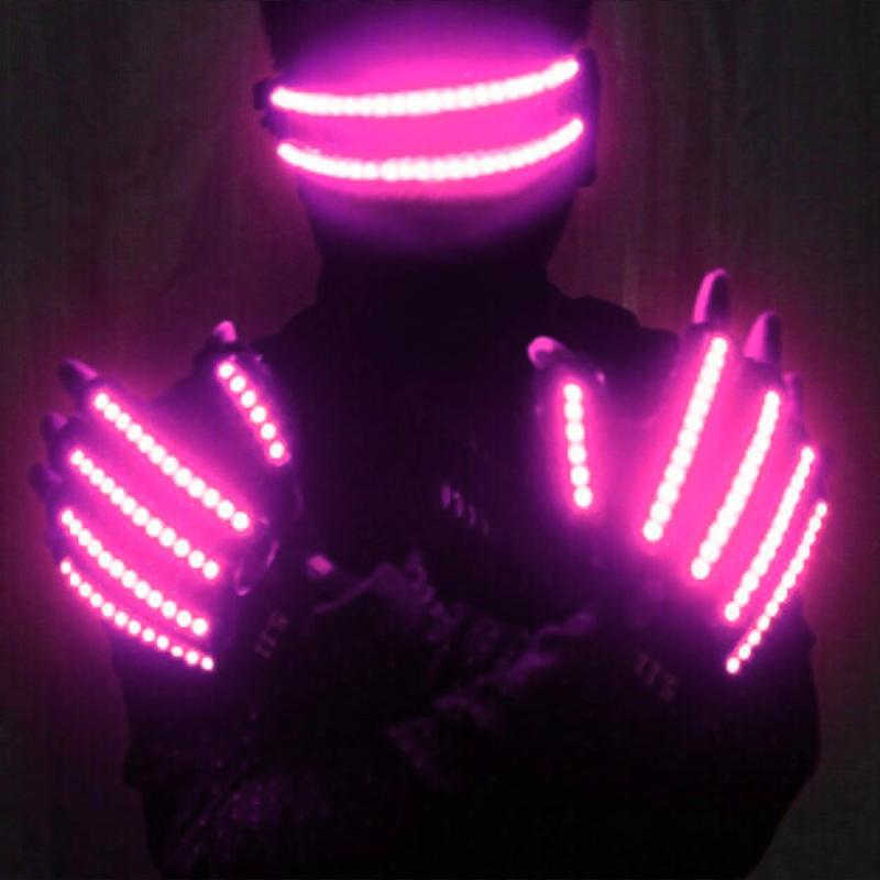 LED Laser Gloves & Glasses Set for Dance Performance - Luminous Props for Atmosphere & Interaction.