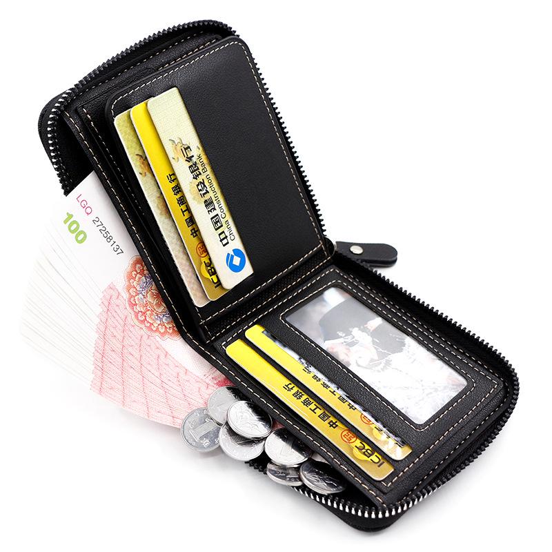 Men's Trendy Zipper Wallet: Large Capacity, Multi-Card Slot, Short Coin Purse with Chain