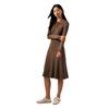 Calvin Klein Casual Embroidered Four-Button Knit Polo Long Sleeve Dress Women Dresses Dark-Gray-Brown J224574