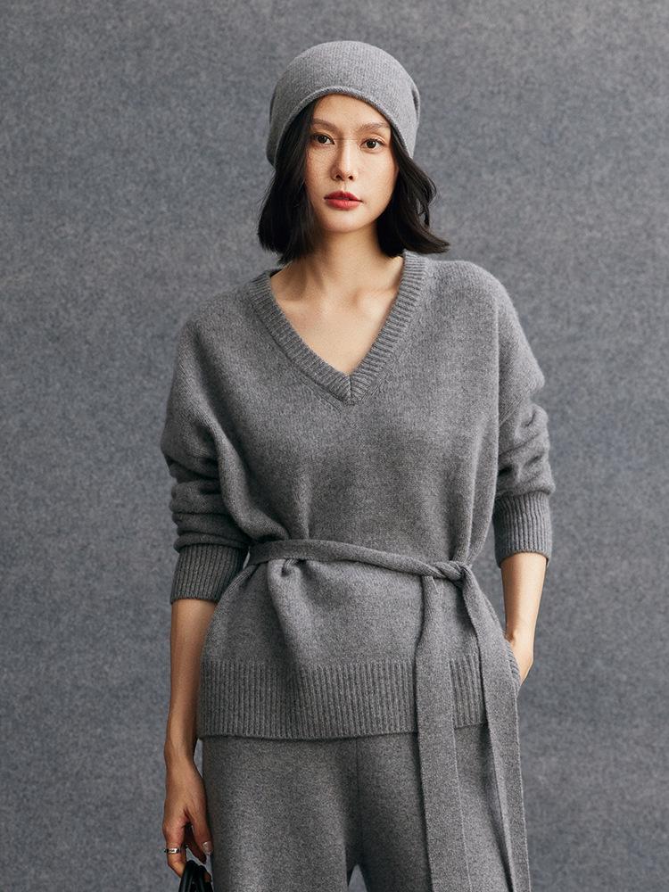 Women's Cashmere Knitwear: Solid Color Loose Fit for Autumn/Winter