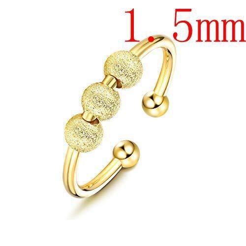 Inel rotund cu margele rotunde cu două straturi pentru femei Inel pentru ameliorarea anxietății pentru femei