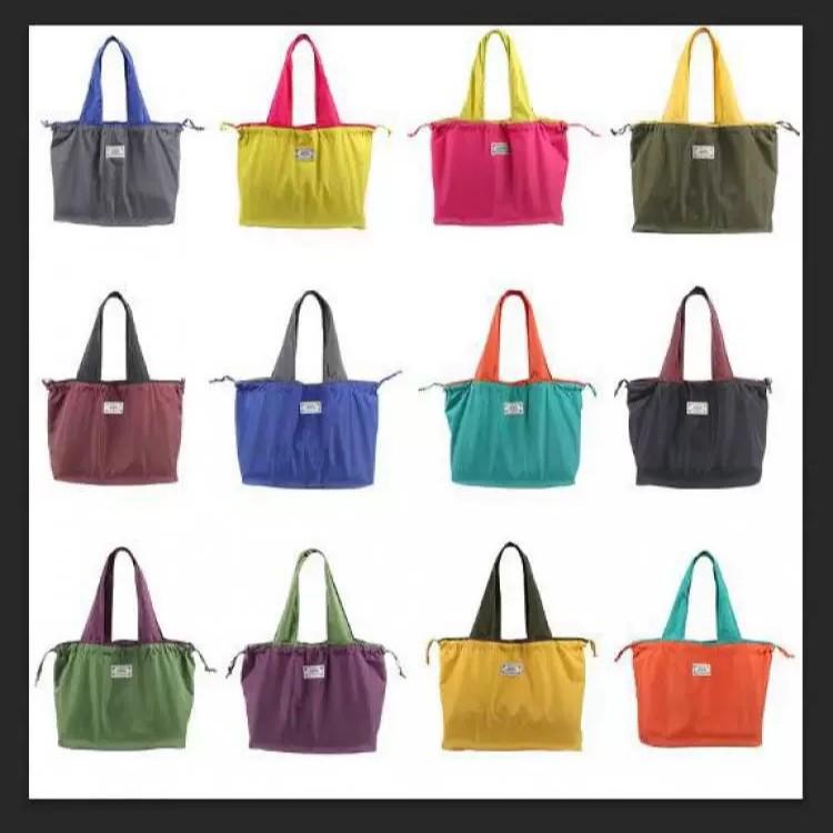 

Большая складная экологичная хозяйственная сумка с кулиской