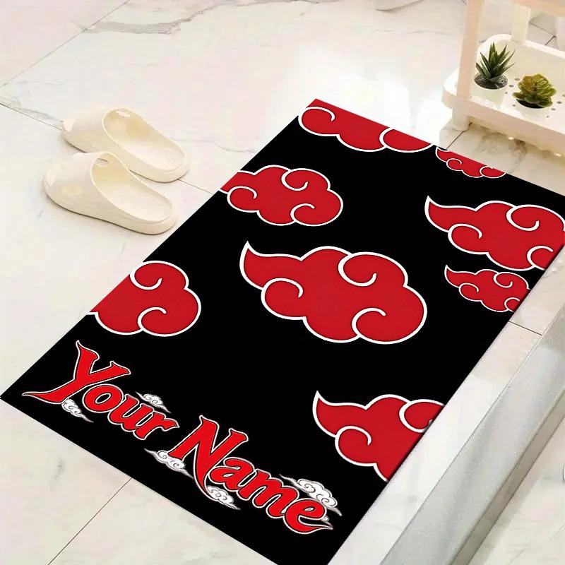 Custom 1Pc Akatsuki Cloud Flannel Personalized Rug Non Slip Floor Mat Soft Carpet for Living Bedroom Office Home Decor Gift