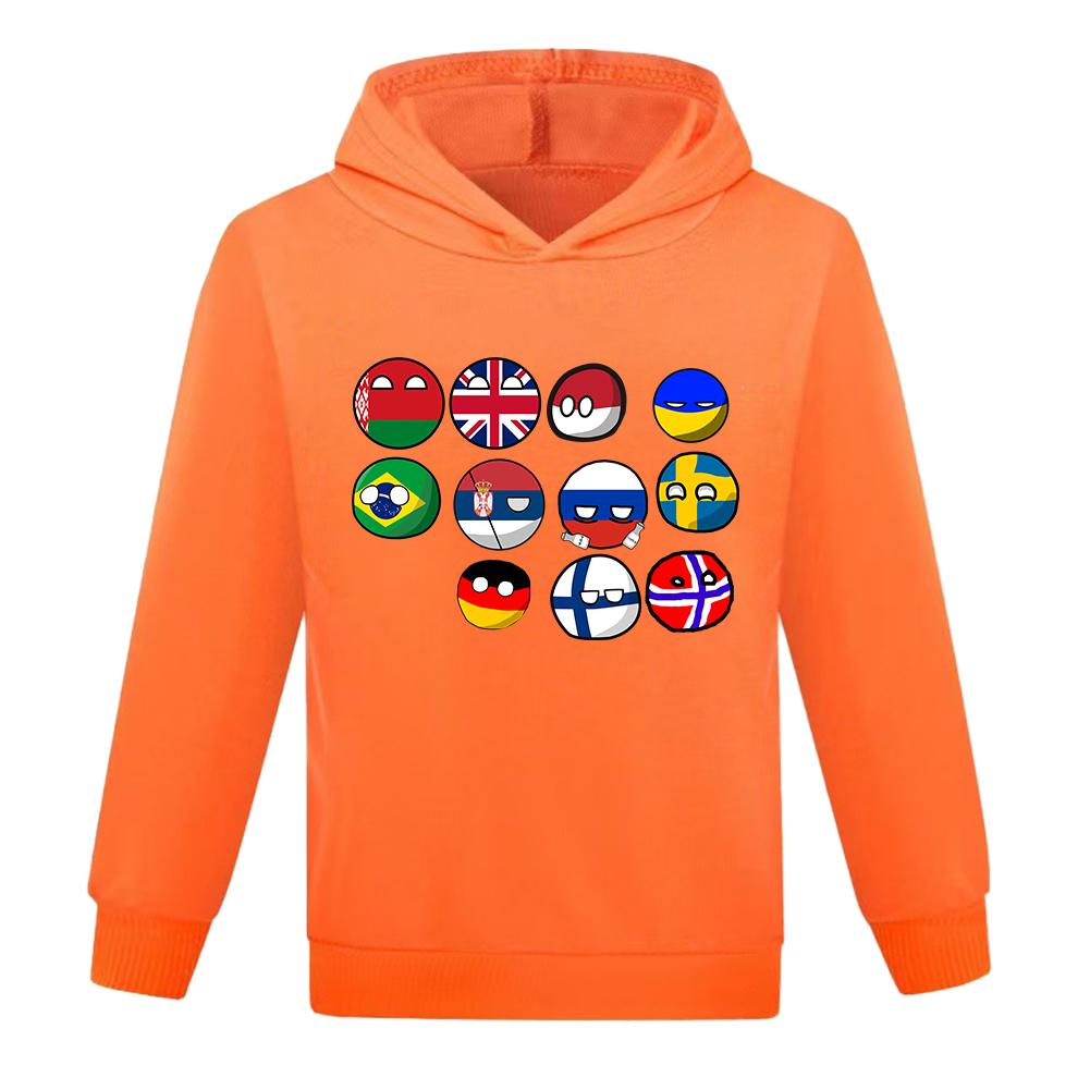 Kids Polandballs Countryballs Cartoon Hoodie Funny Girl 3D Printed Kids Sweatshirts Boys Trendy National Balls Pullovers