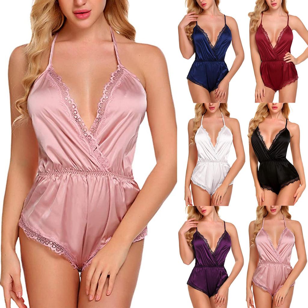 Women's Sexy Underwear Cut-out Open Back Hanging Neck Style Sling Bodysuit