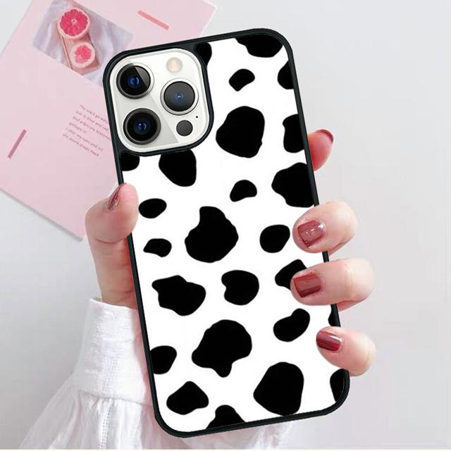 Cute Black and White Cow spots Pattern Phone Case Cover For iPhone 17 Air 15 16 Pro Max 14 13 12 11 Pro Max Plus