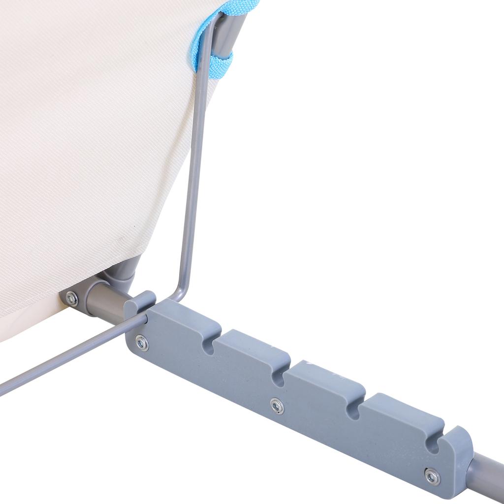 Beach Lounger, Sun Lounger, Garden Lounger, Foldable, Adjustable Backrest, Side Pocket, 48 Cm X 134 Cm X 33-43 Cm, Beige