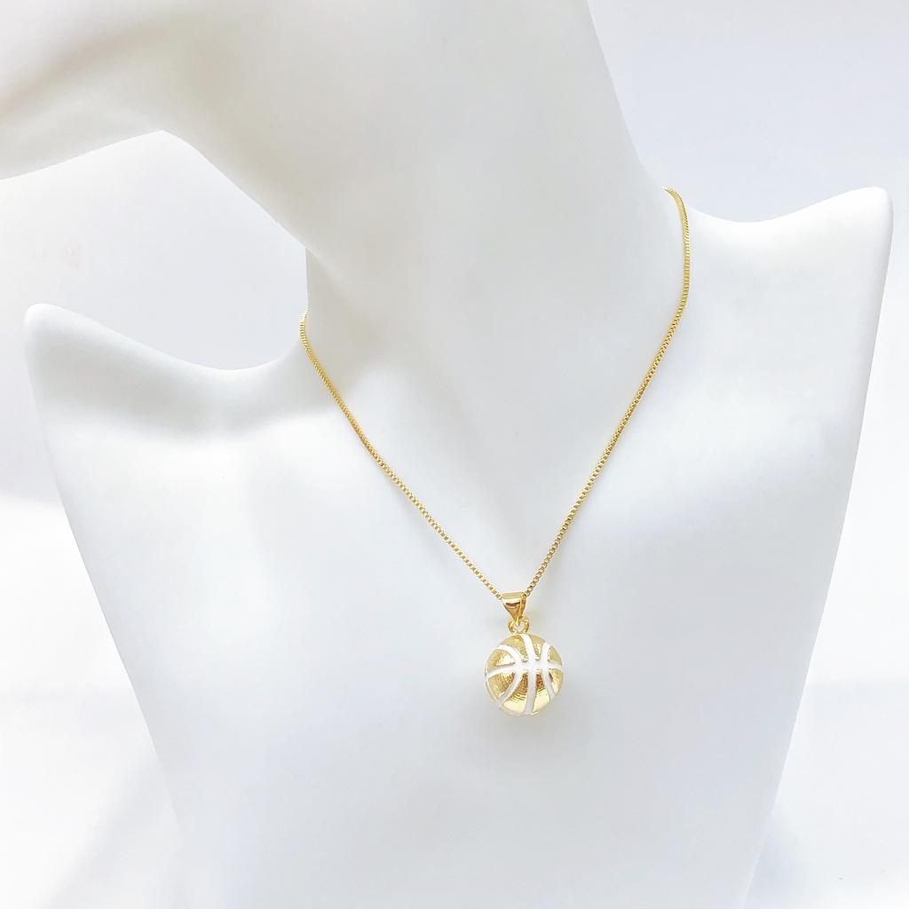 Three-Dimensional Basketball Baseball Pendant Necklace Hip-Hop Football Pendant Chains Accessories Men's Sports Ball Jewelry