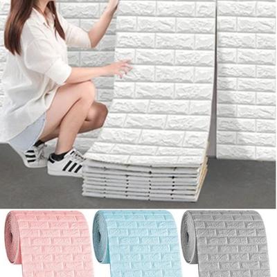 77cm*70cm 3D Duvar Stickerı Taklit Tuğla Yatak Odası Ev Dekorasyonu Su Geçirmez Küf Önleyici Kendinden Yapışkanlı DIY Duvar Kağıdı Salon İçin