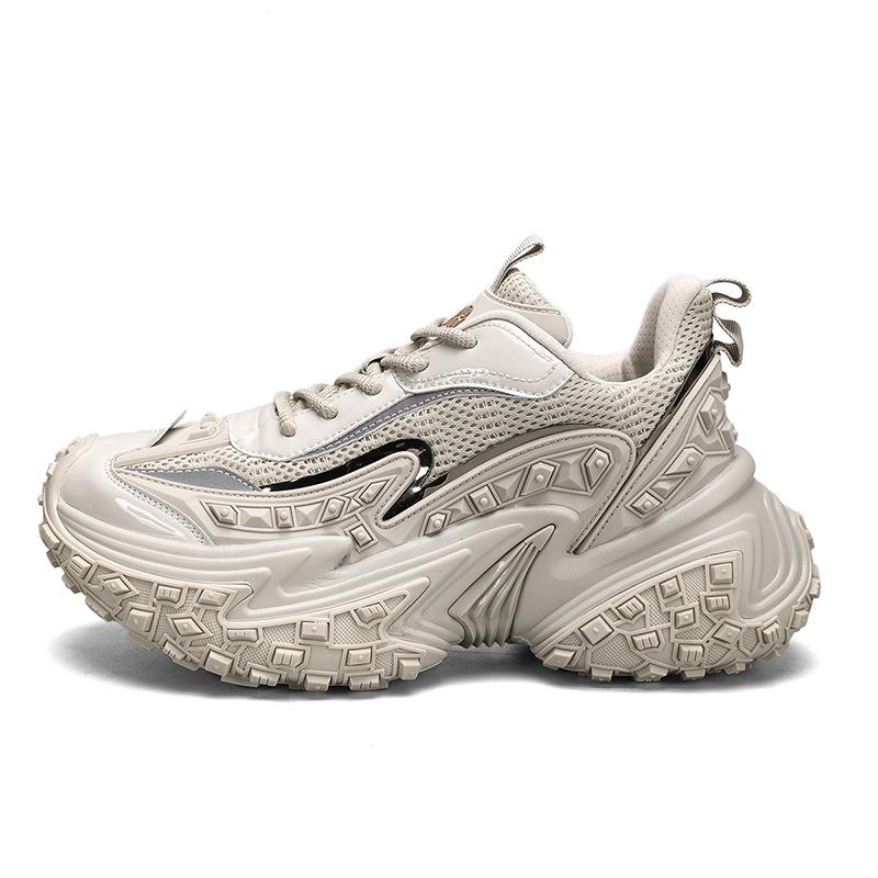 Paris Tire Shoes: 2025 Summer Retro Black Platform Sneakers for Men & Women.