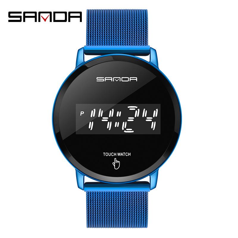 Sanda Touchscreen LED-Uhr mit Doppelschnalle Netzarmband - Modell 8007 für Damen