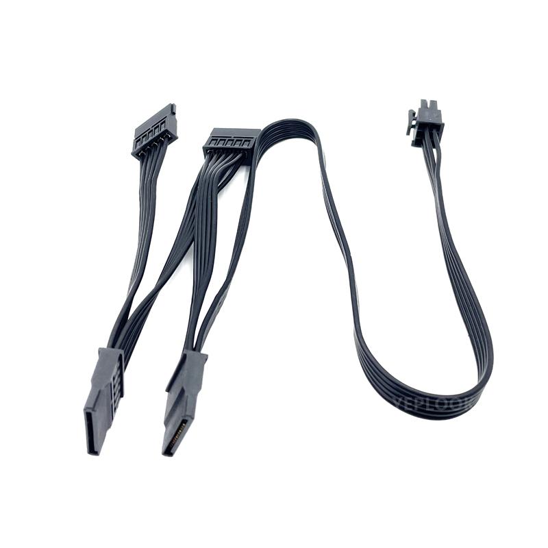 6Pin To 4x SATA Straight, SSD HDD Power Cable for Corsair RM650x, RM750x, RM850x, RM1000x RM-x Type 4 Modular Power Supply Units