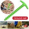 50-10PC Outdoor Screw Anchor Stakes Hiking Tent Stakes Pin Mount Outdoor Camping Peg Ground Nails Spiral Plastic Fixing Supplies