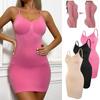 Mulheres Shapewear Full Slip Tummy Control Cami Mini Under Dress Butt Lifter Suave Body Shaper Alças Sem Costura Lingerie