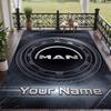Custom Text Printed Rug MAN Truck Non Slip Floor Carpet For Home Room Decor