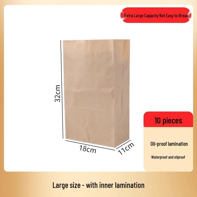 Wasserdichte Aufbewahrungstasche aus Kraftpapier: Ölfest, verdickt für Kühlschrank-Obst, Gemüse, Brot und Takeaway-Verpackung.