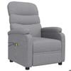 Fauteuil de massage électrique - MAISON EXCLUSIVE - Gris clair - 3 positions inclinables - 6 points de massage - Tissu polyester