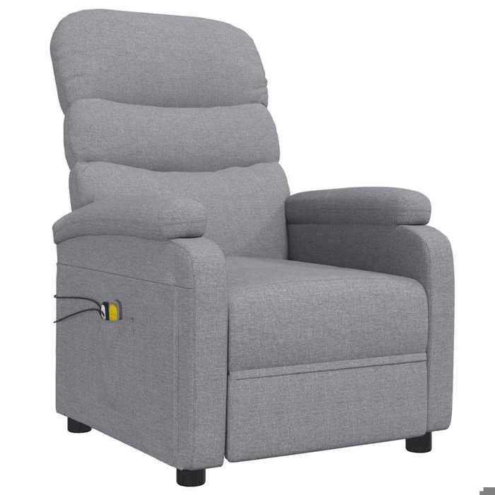 Fauteuil de massage électrique - MAISON EXCLUSIVE - Gris clair - 3 positions inclinables - 6 points de massage - Tissu polyester