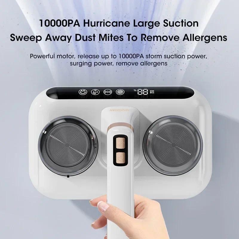 10000PA Double-cup Mite Remover Strong Suction Wireless Remover Intelligent Ultraviolet Disinfection Vacuum Cleaner