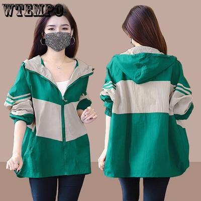 Women Jacket Hooded Windbreaker Long Sleeve Casual Coats Female Jacket Loose Outwear Bomber Jackets
