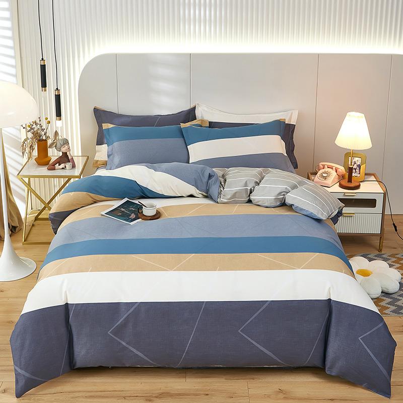 100% Cotton 3 Piece Duvet Cover Set with 2 Pillowcases for Single Double Queen King Size Bedding