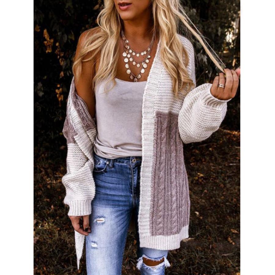 Oversized Knit Cardigan Sweater with Gradient Colors for Women - Autumn/Winter Imported Fashion