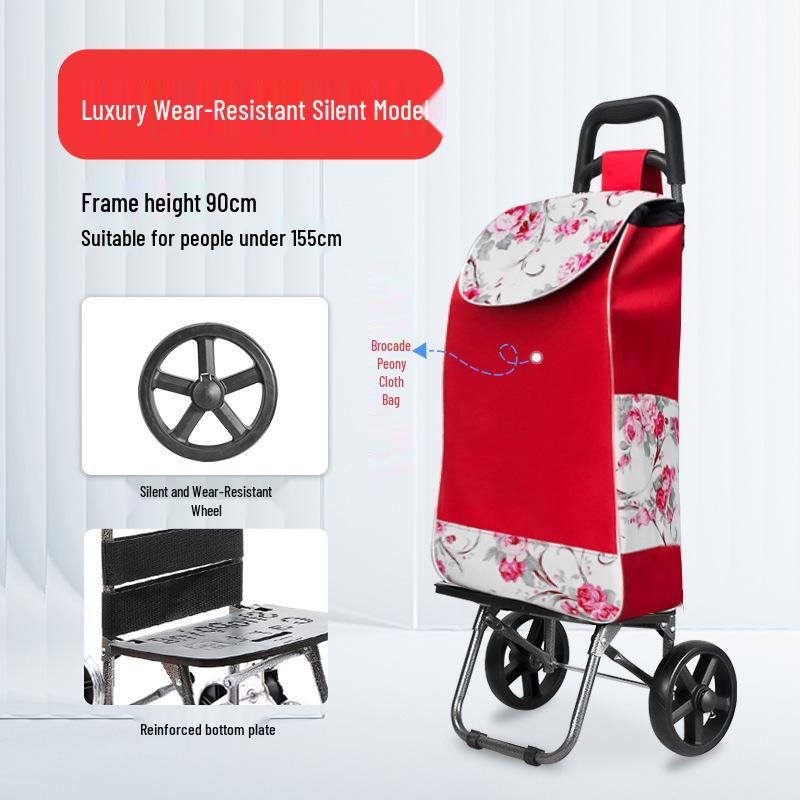 Leichter, faltbarer Einkaufswagen mit Griff