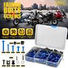 For Suzuki Yamaha Honda Fairing Bolts Bodywork Blue Screws Aluminium Set of 177x