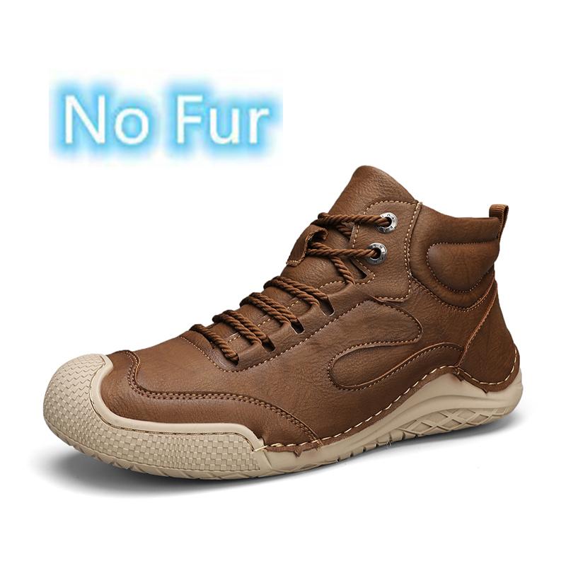 Модные зимние мужские ботинки из спилковой кожи — фото 8