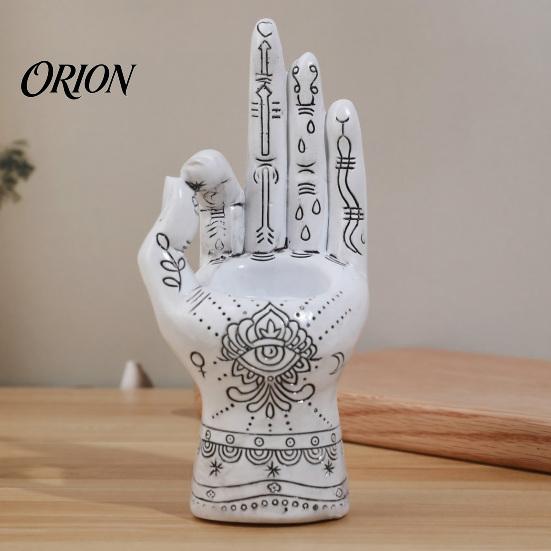 Portainciensos de Mano de Quiromancia de Resina, Soporte, Estatua, Adorno Decorativo Gótico para el Hogar, Palo, Escultura de Palma Mística Antigua para Decoración de Mesa