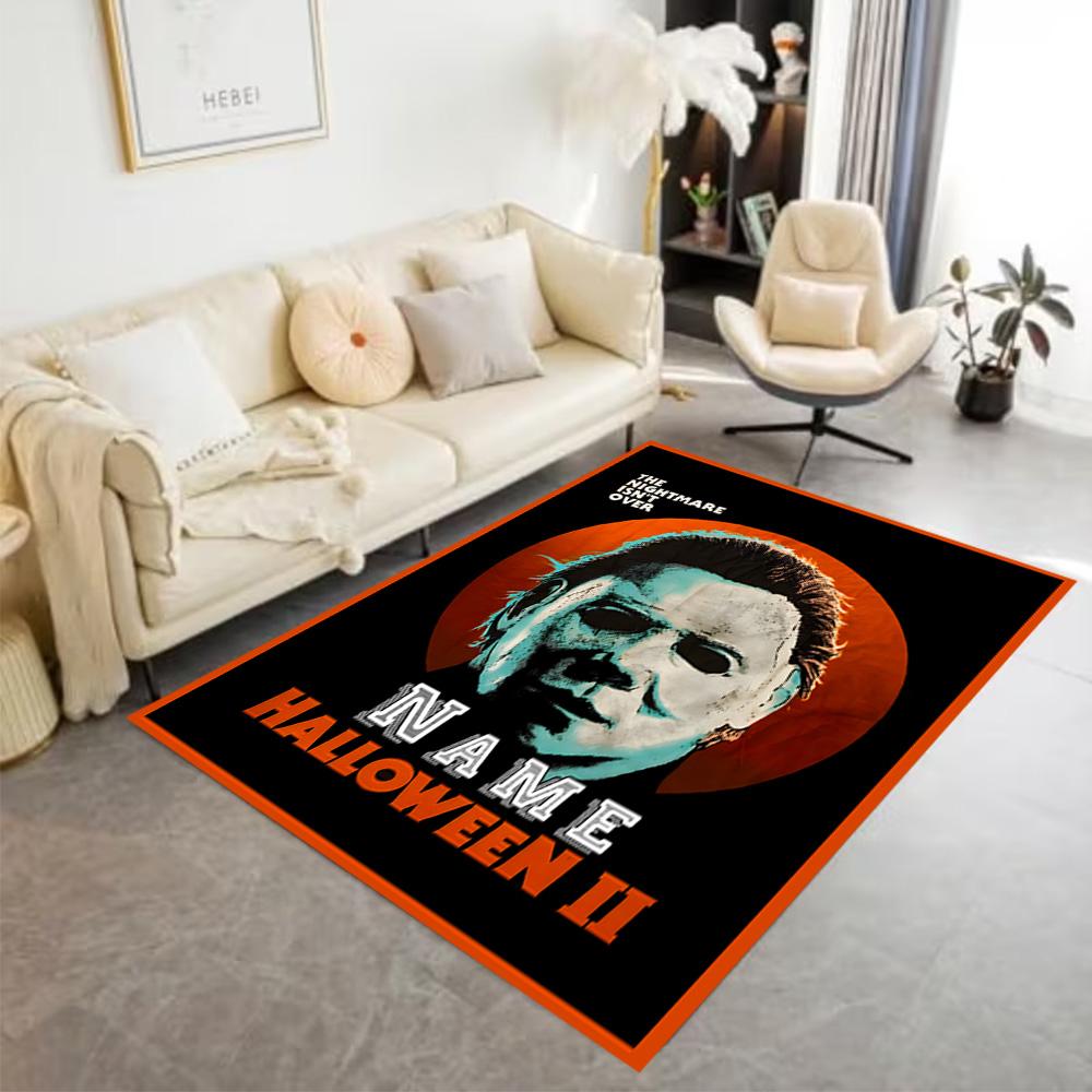 Halloween Horror Movie Poster Customize Text Carpet Perfect for Kitchen Dormitory Decorate room Outdoor Anti-slip Rug Decorate Offices