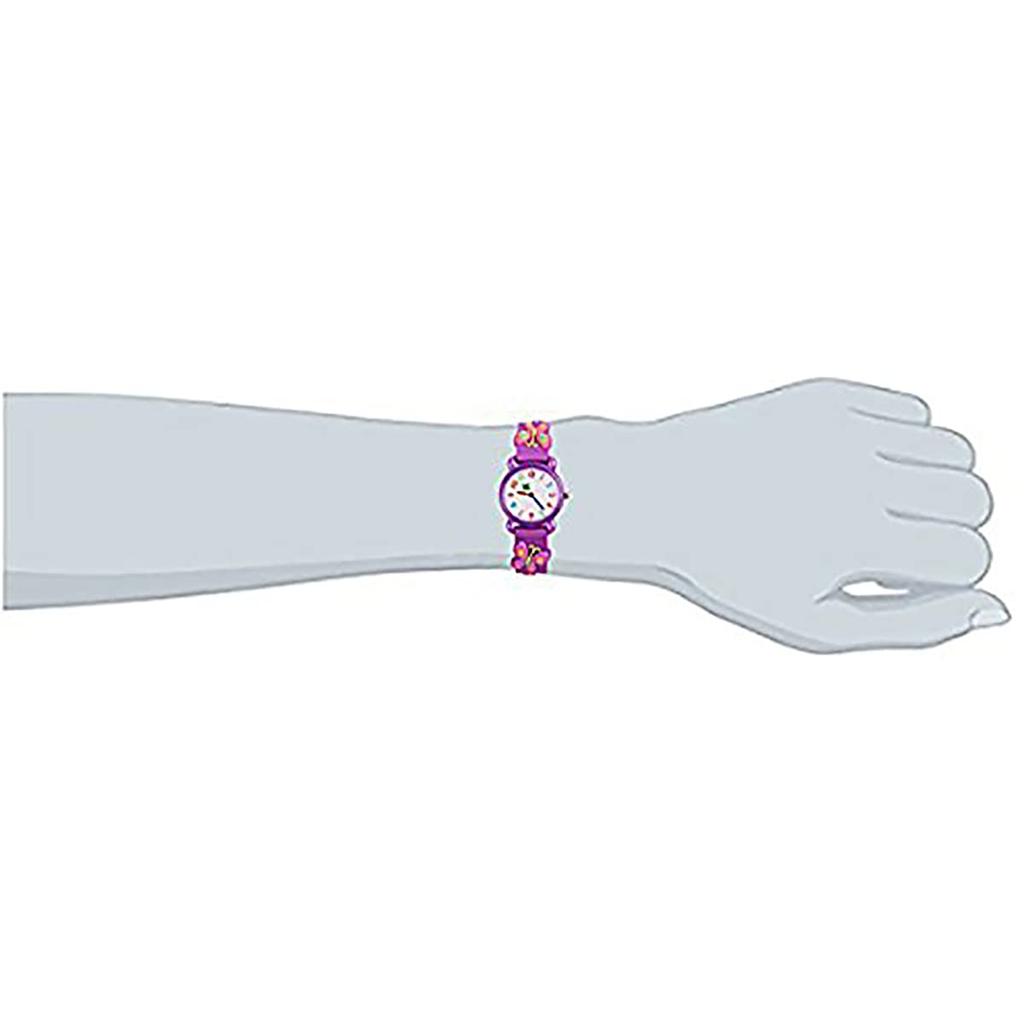 Toddler Kids Children Girls Boys Watch, 3D Cute Cartoon Silicone Band Wristwatch Time Teacher Gift for Girls Boys (Purple Butterfly)