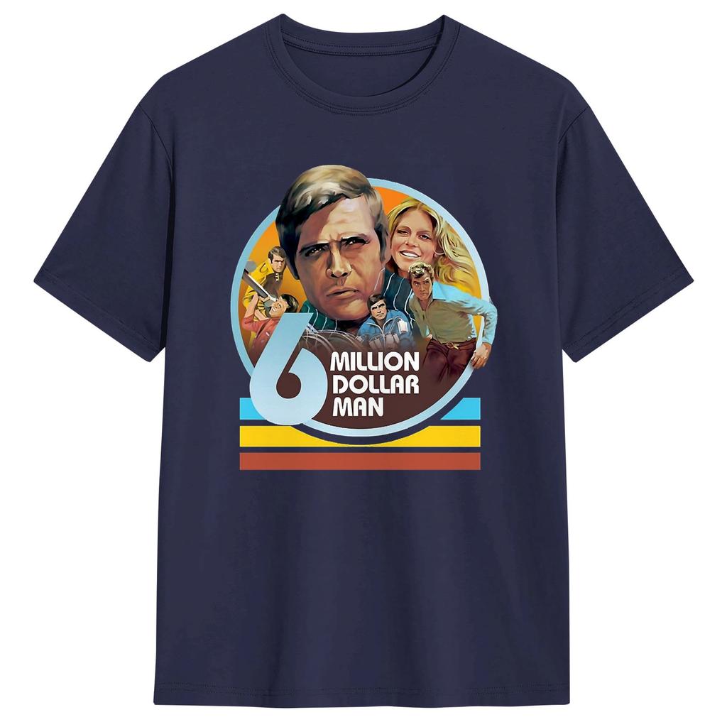 Sex Miljoner Dollar Unisex TV T-shirt för Unisex Rolig Bomulls T-shirt Rund Hals Kortärmad T-shirt Klassiska Toppar