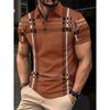 Summer Fashion Men's Striped POLO Shirt Lapel Button Down Men's Short Sleeve Street Trend Style Men's Top