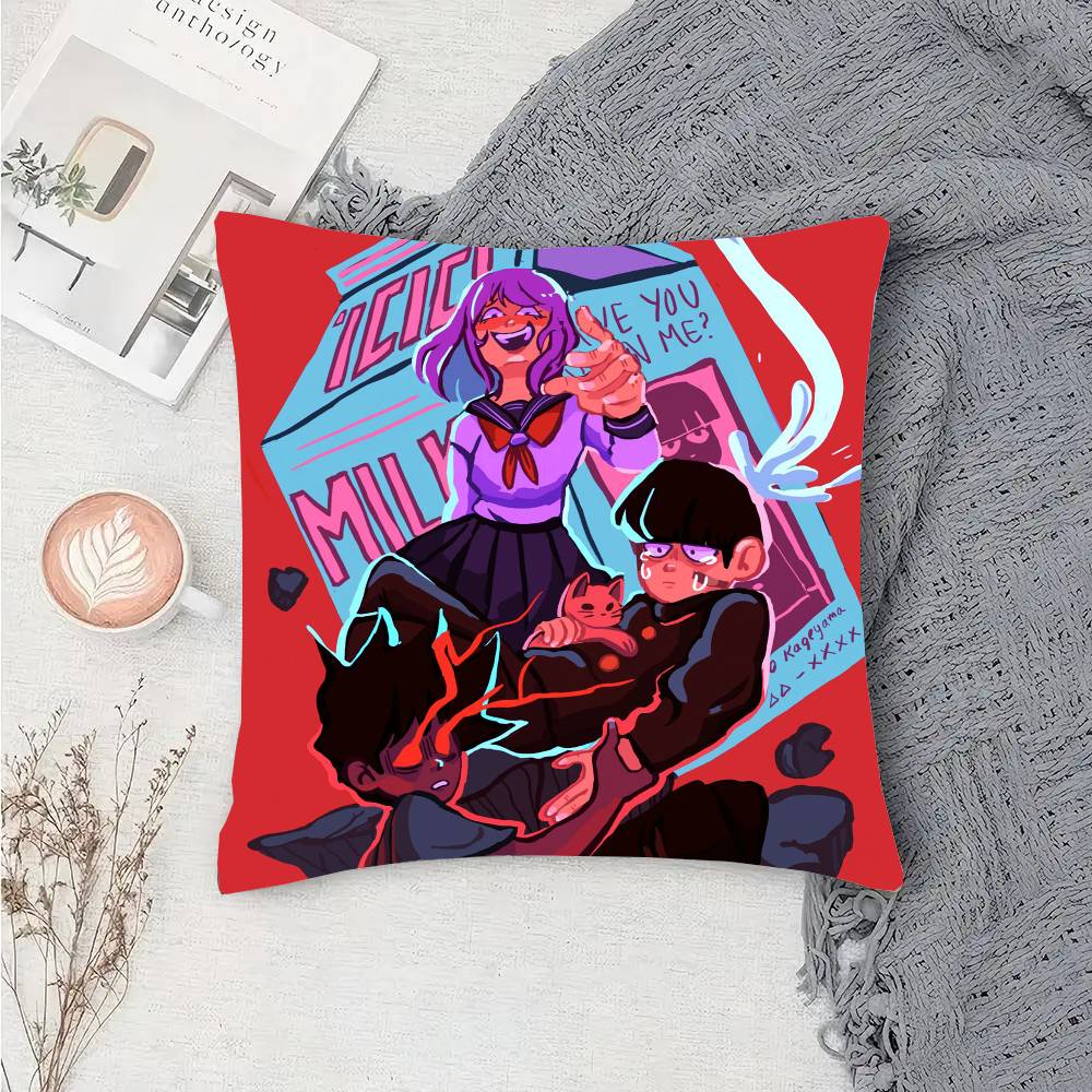 Anime Mob Psycho Pillow Case Fashion Square Pillowcase Bedroom Sofa Room Ins Decoration Leisure