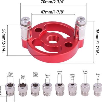 DIY Woodworking 3mm-10mm Drill Alignment Jig Woodworking Drill Bushing Kit Anodized Aluminum Precision Center Lines