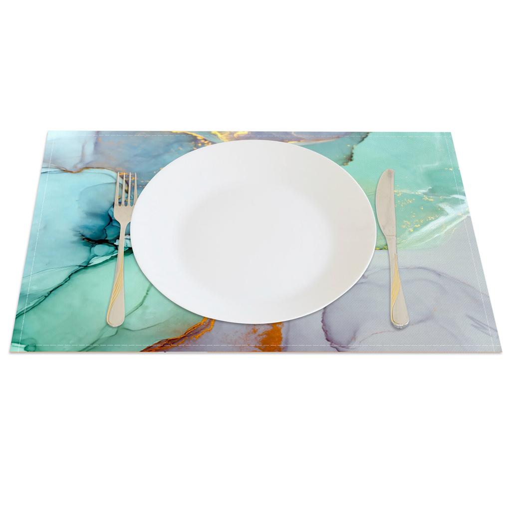 4 pièces sets de table art abstrait motif marbre moderne lavis d'encre imperméables résistants à la chaleur pour table à manger accessoire de décoration de table