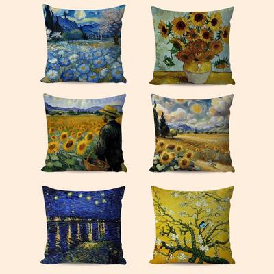 V-Van G-Gogh Vzor obliečky na vankúš Mäkká plyšová obliečka na vankúš Pre Domácu Obývaciu Izbu Pohovku Dekor