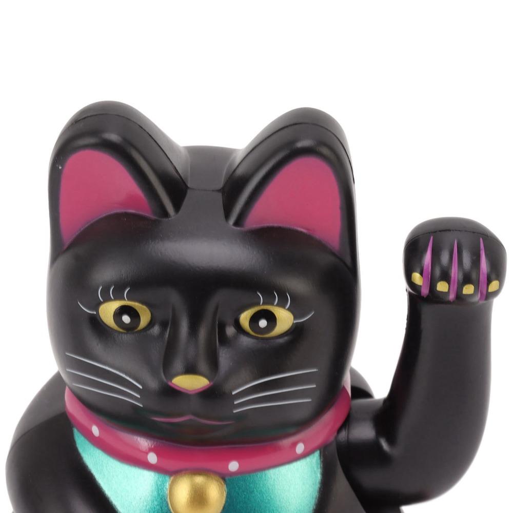 Plastic Rotatable Base Fortune Cat Solar Induction Cat Figurine Home Decoration