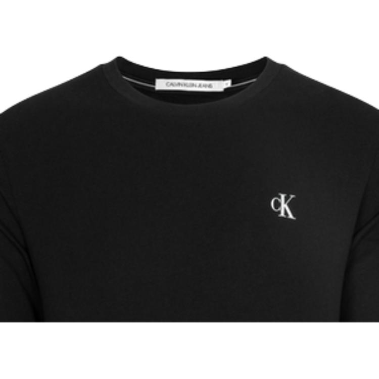 Calvin Klein Casual Letter Round Neck Long Sleeve T-Shirt Men Tops Space-Black J322255-201256