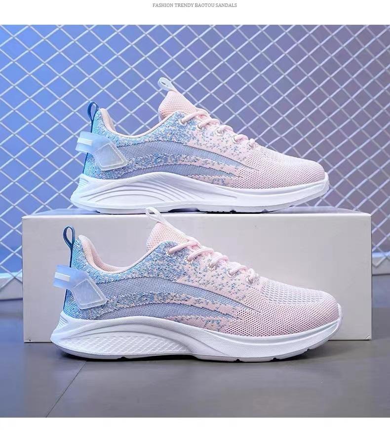Women's shoes spring and autumn new fly-woven soft-soled sports women's mesh breathable and lightweight casual shoes versatile socks running