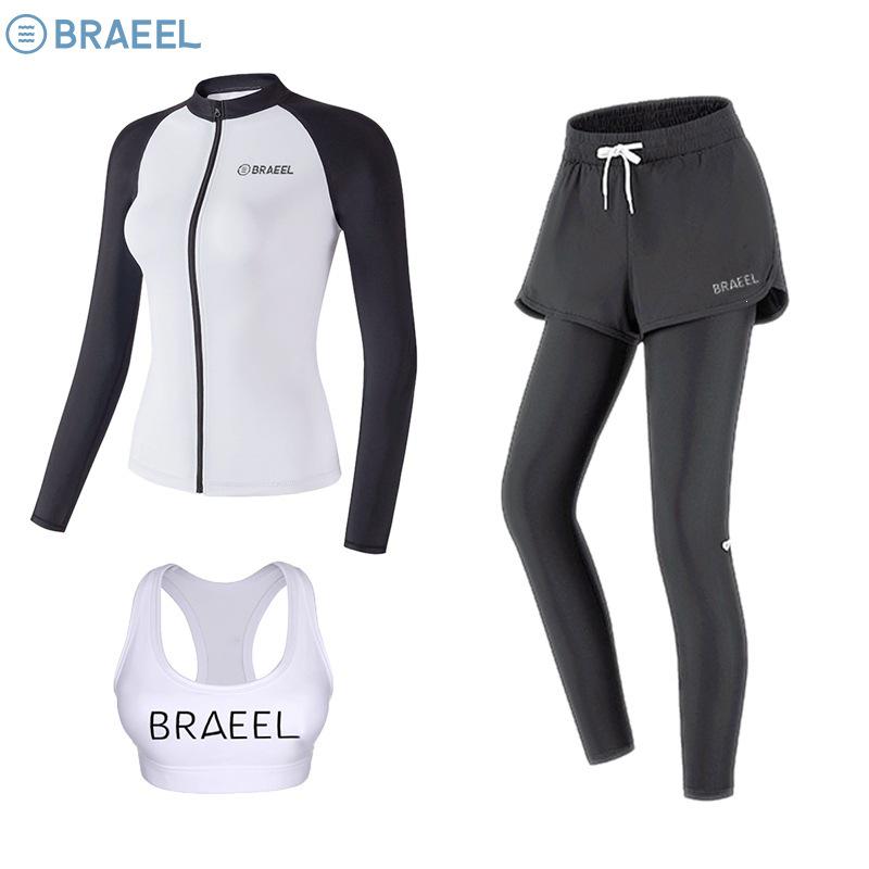 Korean Women's Quick-Dry Long-Sleeve Sun Protection Swimsuit for Surfing and Snorkeling
