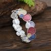 Luxury Enamel Color Round Tree of Life Elastic Bracelet Ladies Fashion Versatile Fortune Tree Elastic Bracelet